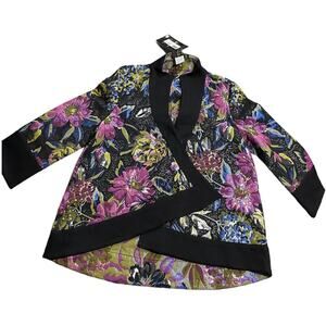 NWT Bala Bala Jacket Asymmetrical Metallic Art to Wear Floral Womens Sz Medium